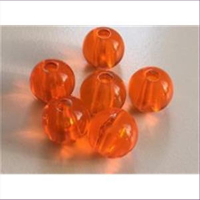6 Acrylperlen 13mm orange
