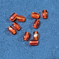 10 Glasperlen 6x4mm orange