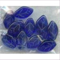 1 Beutel Glasperlen Blätter 12x6mm