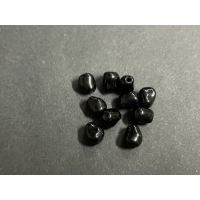 10 Glasperlen Nuggets 6x4mm schwarz