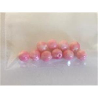 10 Glasperlen 4mm rosa marmoriert