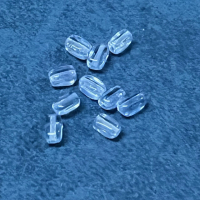 10 Glasperlen 6x4mm blau