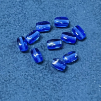 10 Glasperlen 6x4mm blau