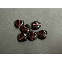 6 Glasperlen Herzen 7,5mm amethyst lila