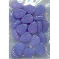 1 Beutel Glasperlen Blätter 11mm blau
