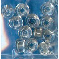 12  Glasperlen cristall silbereinzug