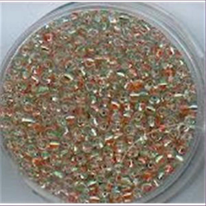 20gr.  Rocailles kristall grün-orange gestreift