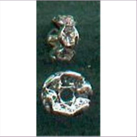 1 Strass-Wellenrondell silber cristall