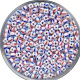 20gr.  Rocailles weiß blau rot 2,6mm