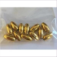 12 Wachsperlen  Oliven 8x4mm gold