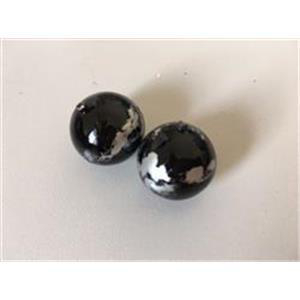2 Perlen schwarz-silber (leicht) 19,7mm