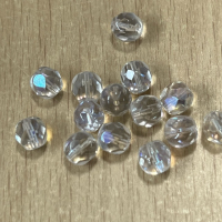 10 Glasschliffperlen cristall AB