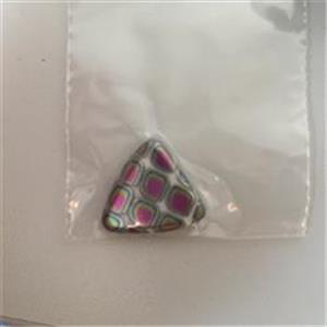 1 Glasperle Dreieck grau-pink