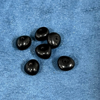 6  Glasperlen schwarz 7-8mm
