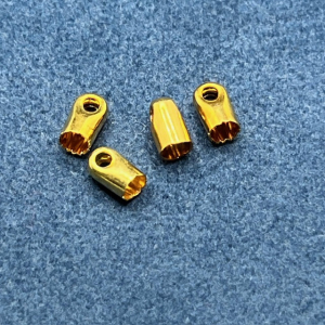 4 Endkappen goldfarbig 2,8mm