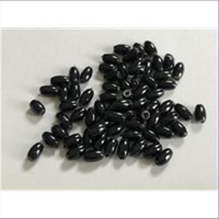 70 Acrylperlen Oliven oval schwarz