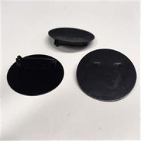 1 Broschierung Platte rund 42mm schwarz