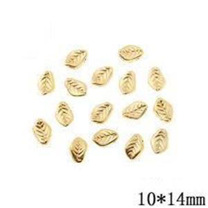 10 Perlen Blattform 10x14mm gold