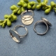 1 Fingerring mit Kessel für Cabochons silberfarbig