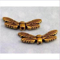 1 Flügelperle  Metall 19x8mm gold