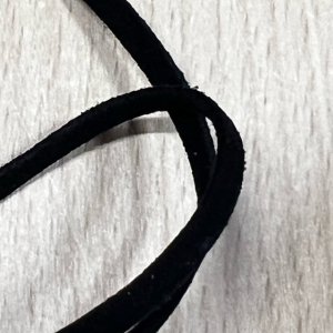 1m Velour Lederband schwarz