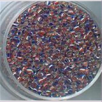 20gr.  Rocailles kristall rot-blau gestreift