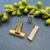 2 Rohrstücke oval flach 20x7x4mm