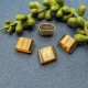 2 Rohrstücke oval flach 10x14x7mm goldfarbig