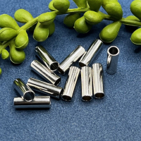 10 gerade Röhrchen Hohldrähte 5x15mm silberfarbig
