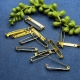 20 Leistel Broschennadeln 30mm goldfarbig