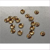 100 Perlkappen gewölbte Platten mit Loch 4mm goldfarbig