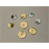 100 Perlkappen flache runde Platten mit Loch 6mm