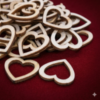 100 Holz-Ornamente Dekostreu Herzen