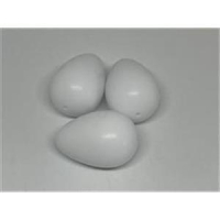 1 Eier-Perle Acrylperle Eiform wei&szlig; matt