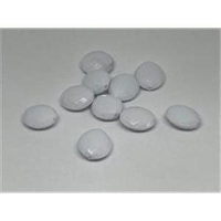10 ovale Acrylperlen Facettenperlen weiß