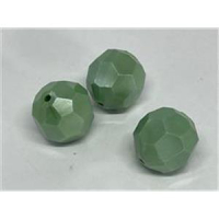 1 runde facettierte Acrylperle metallic grün