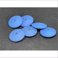 2 Acrylperlen flach rund Disc mattblau