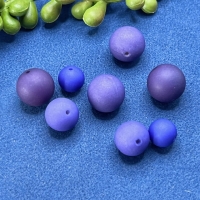 10 Acrylperlen mattiert rund 10mm  lila