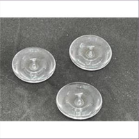3 Acrylperlen flach rund Disc transparent