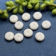 10 Acrylperlen flach rund facettiert cremeweiß