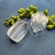 2 Acrylperlen kantige Oliven transparent