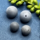 2 Acrylperlen schwarz matt "1" 14mm
