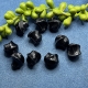 10 runde gewellte Acrylperlen schwarz