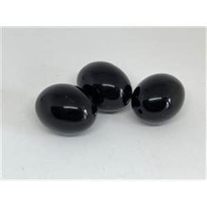 2 ovale Acrylperlen Acryloliven schwarz