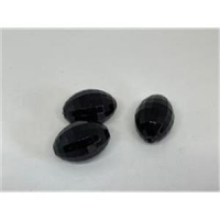 2 ovale Acrylperlen Acryloliven schwarz