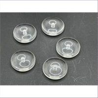 10 Acrylperlen flach rund Disc creme - transparent