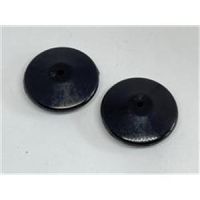 2 Acrylperlen flach rund Disc schwarz