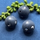 1 runde Acrylperle mattschwarz Mond Sterne