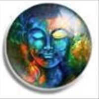 1 Cabochon rund Buddha 30mm "3"