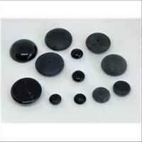 10 Glasperlen Endperlen 1-Loch-Perlen schwarz 11,6mm matt